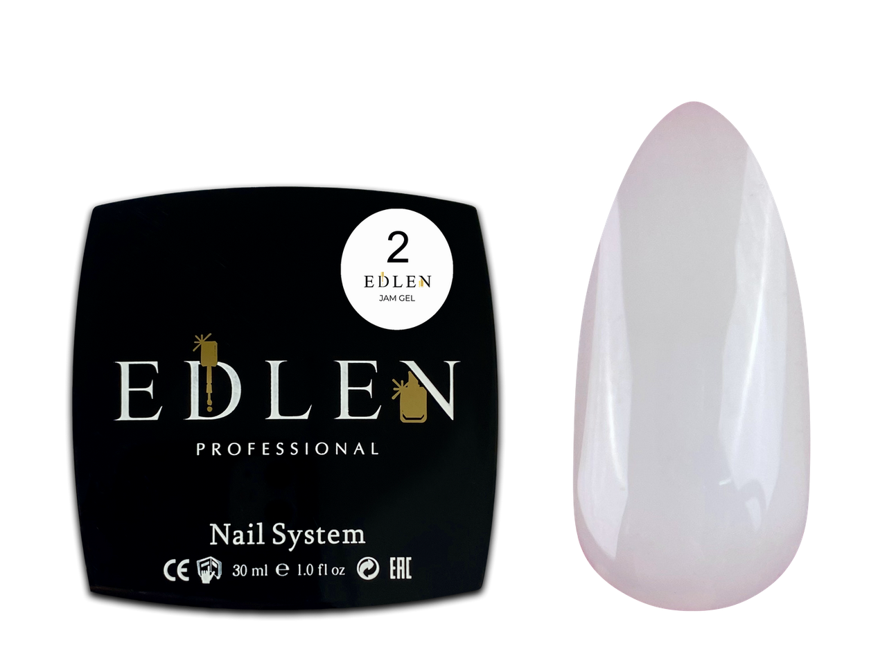 Гель желе для зміцнення та ремонту нігтів Edlen Jam gel No2 Молочний, 30 мл