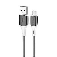 Кабель BOROFONE BX79 USB to Micro 2.4A, 1m, silicone, silicone connectors, Black