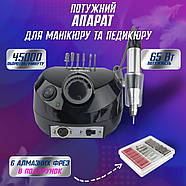 Фрезер для манікюру апарат для манікюру Nail Drill pro zs 601 65W 45 000 об/хв фрейзер для нігтів, фото 9