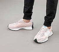 Женские кроссовки New Balance 327 White Pink (розовые) стильные повседневные кроссы Y14163