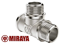 Трійник латунний нікель 1/2" ВЗЗ Miraya (Японія)