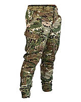 Мужские тактические брюки мультикам из рип-стопа. Штаны на флисовой подкладке камуфлированный стиль