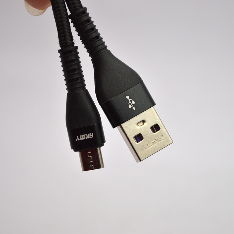 Кабель ANSTY ANS-88-A Nylon Micro USB 3.1A 2M Black, фото 4