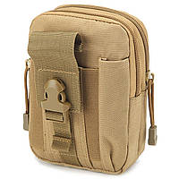 Тактическая сумка - сумка для телефона, система MOLLE органайзер тактический из кордуры. Цвет: койот