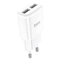 Сетевого зарядного пристрою HOCO C88A Star round dual port charger 12W White