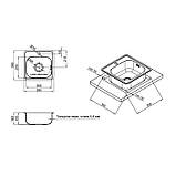 Кухонна мийка Lidz 3838 0,6 мм Satin (LIDZ3838POL06), фото 2