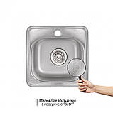Кухонна мийка Lidz 3838 0,6 мм Satin (LIDZ3838POL06), фото 3