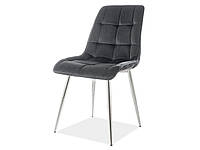 Мягкий стул с металическими ножками "CHIC VELVET ХРОМ" серебряный каркас