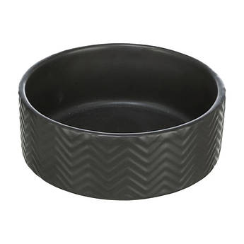 Миска Trixie Ceramic Bowl для собак і кішок, кераміка, чорна, 0.9л/16 см