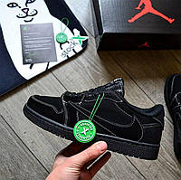 Мужские кроссовки Nike Air Jordan 1 Low Travis Scott Black Phantom , Найк Джордан Тревис Скот черные