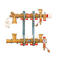 Сборный коллекторный узел Giacomini для систем напольного отопления 1" X18 /11