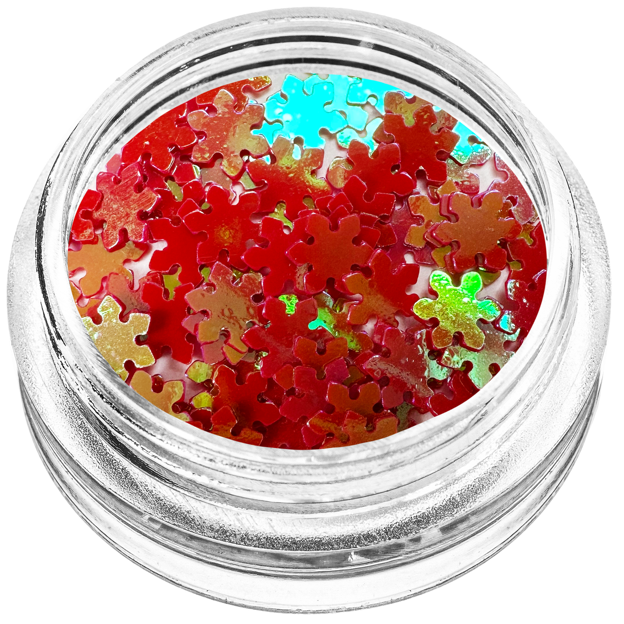 Сніжинки для декору, червоний хамелеон