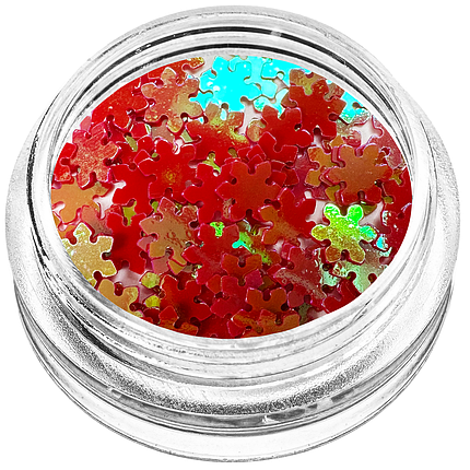 Сніжинки для декору, червоний хамелеон, фото 1