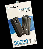 Powerbank Kensa KP-56 30000mAh с дисплеем, зарядка 4 устройств, повер банк, павербанк, повербанк