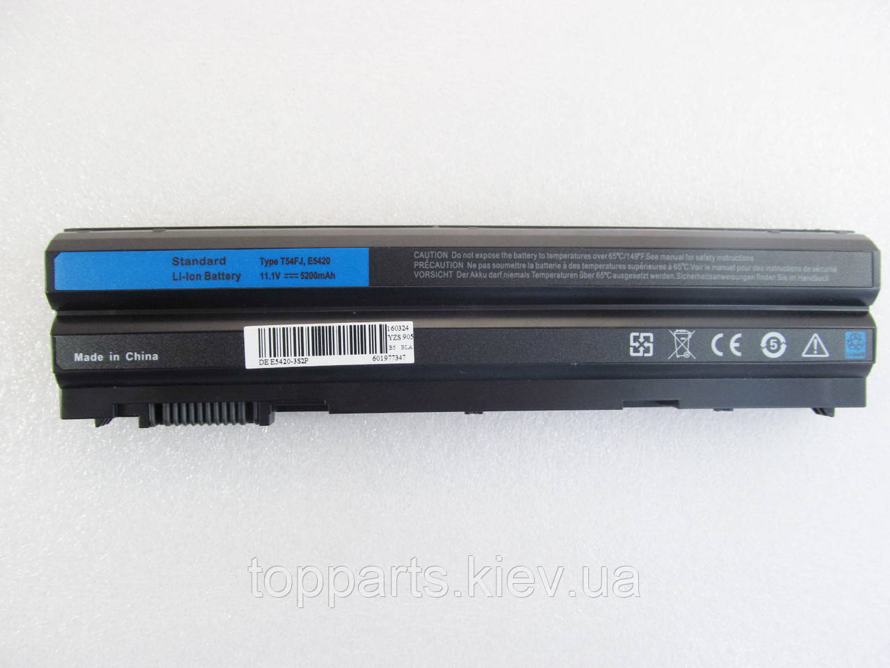 Батарея для ноутбука Dell Latitude E5420 NHXVW, 5200mAh, 6cell, 11.1V, Li-ion, чорна