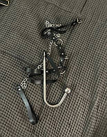 Крюк анальный металлический нержавеющий бондажный набор БДСМ портупея ошейник поводок крюк для БДСМ