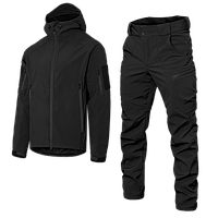 CamoTec костюм SOFTSHELL 2.0 Black, зимний костюм софтшелл, тактический военный костюм, мужской черный костюм