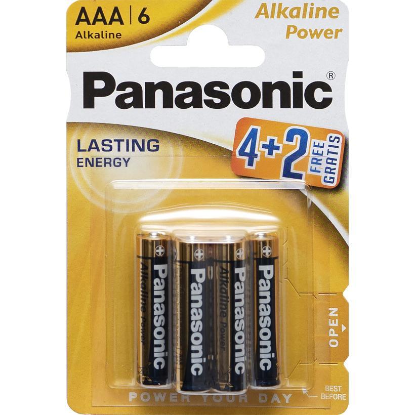 Пальчикова лужна батарея на 1,5V Panasonic AAA LR03 по 6 шт Alkaline Power в упаковці 6 штук