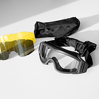 Окуляри Defenders Black, тактичні захисні окуляри зі змінними лінзами, армійські окуляри балістичні, військові