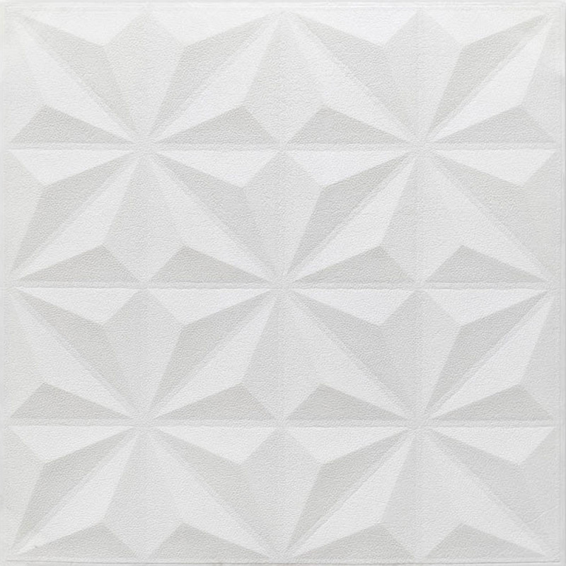 Панель стінова 3D 700х700х5мм 116 OS-SH01-8 DIAMOND WHITE, фото 1