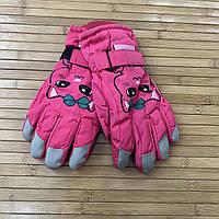 Теплые подростковые перчатки от 12 до 14 лет цвет Розовый