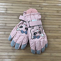 Теплые подростковые перчатки от 12 до 14 лет цвет Пудровый