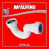 Сифон для біде одноколінний без зливу 1 1/4"х32 мм HC24-32 McAlpine, фото 4