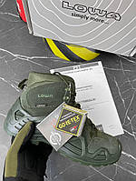 Демисезонные боевые ботинки Lowa Zephyr MID TF Олива. Берцы Лова Olive с защитой от влаги для ВСУ 41