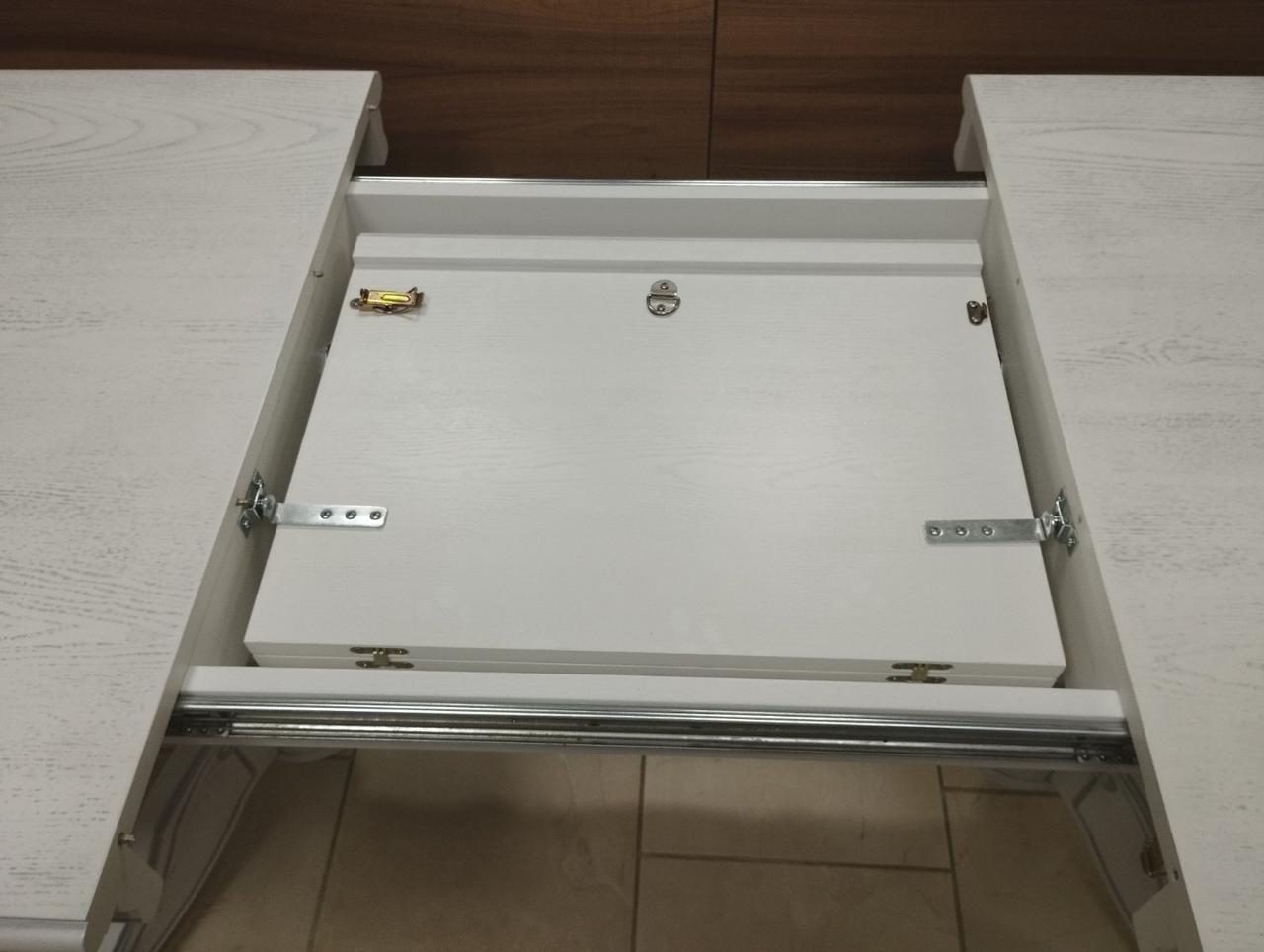 Стол из ясеня размером 1800*900 (600) мм, цвет белый с серебром патины, производство Lismaster. Распродажа - фото 4 - id-p2060441051