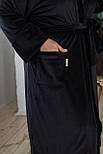 Халат велюровий жіночий Хч1600 Чорний, фото 3