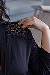 Жіночий віскозний халат Хч1212 Чорний, фото 3