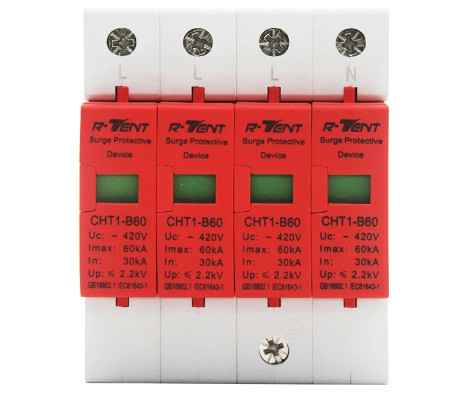 Пристрій захисту 4P XFD-60 385 V 30-60 KA від імпульсних перенапруг ПЗІП змінного струму 4P XFD-60 385 V 30-60 KA від імпульсних п