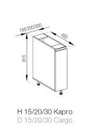 Кухня Тина нижняя секция Н 15 карго корпус и фасад ДСП ширина 150 мм, высота 816 мм (Світ Меблів ТМ) 200