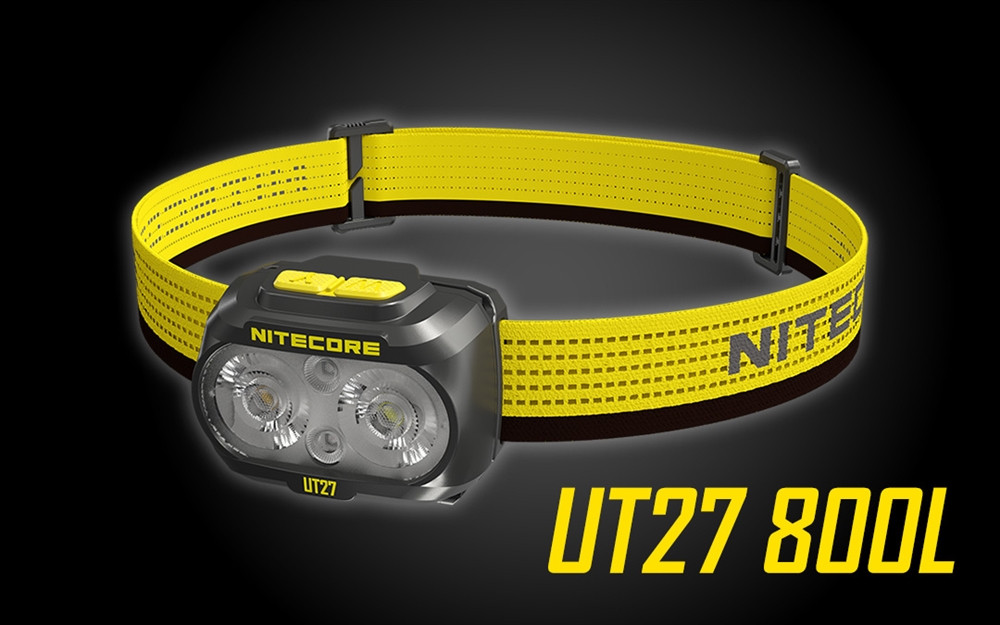 Налобний ліхтар Nitecore UT27 NEW Black (800LM, USB-C, 1300 mAh, 3*AAA, 3 типи LED, 160 метрів)