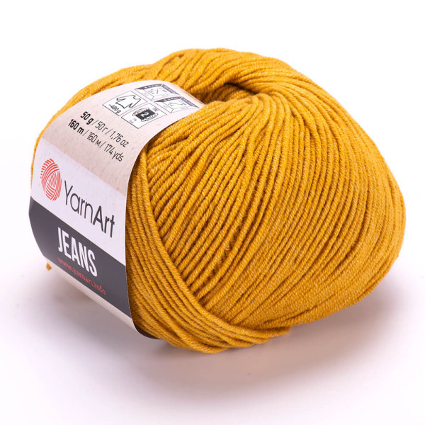 Пряжа YarnArt Jeans, Гірчиця №84, (Ярнарт Джинс) 50гр., 160м. нитки для в'язання