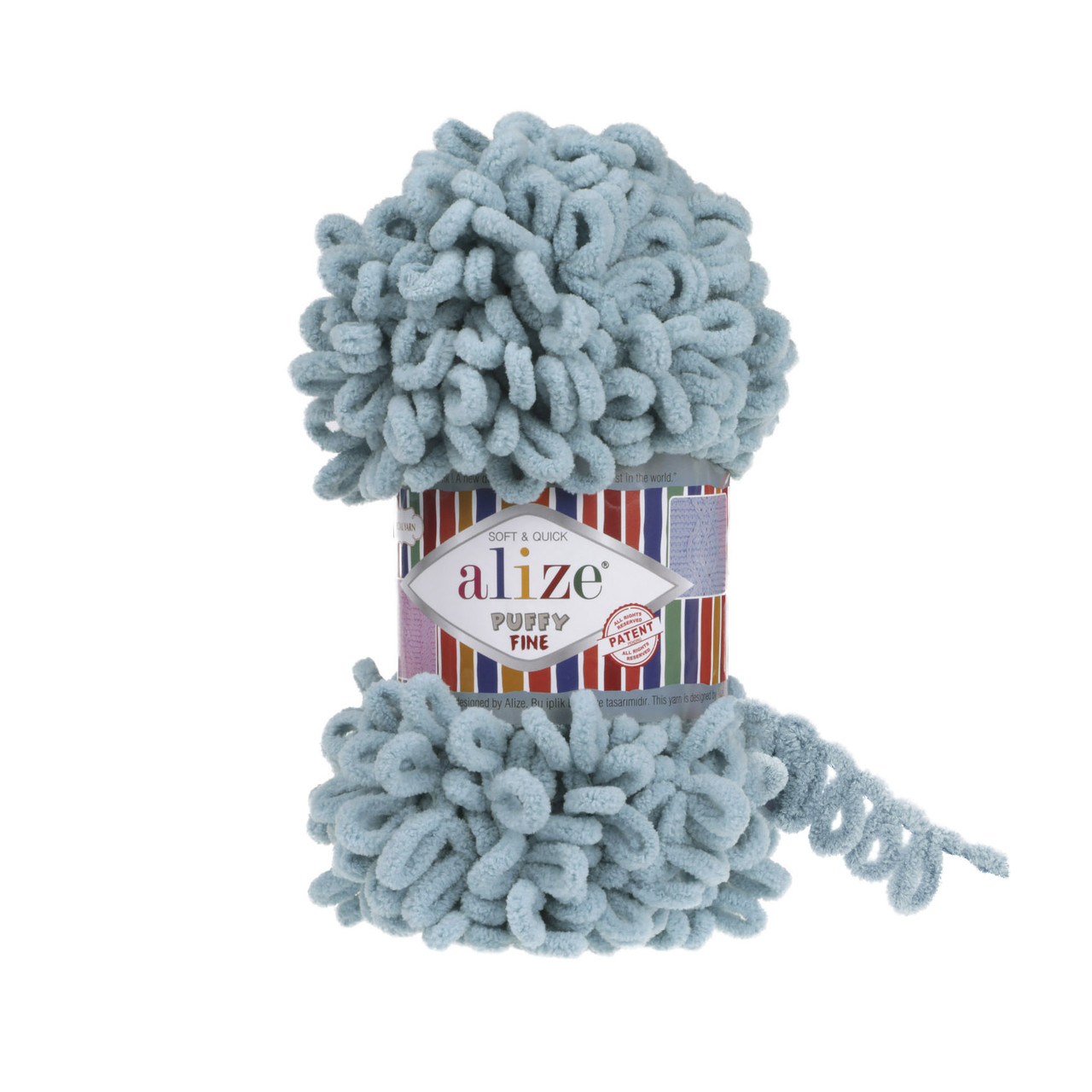 Пряжа плюшева Alize Puffy Fine (Алізе Пуффі Файн), Полин №414, 100гр., 14,5м.нитки для в'язання