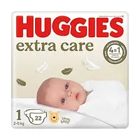 Huggies Extra Care (хаггіс екстра кеа) підгузки дитячі № 1 (2-5 кг), 22 шт