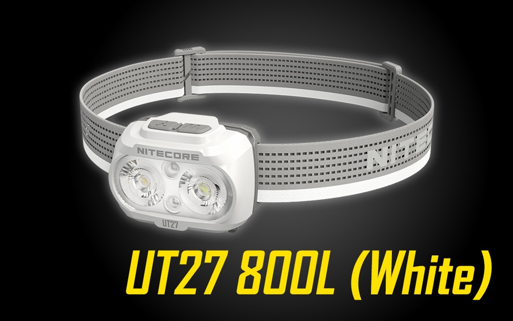 Налобний ліхтар Nitecore UT27 NEW White (800LM, USB-C, 1300 mAh, 3*AAA, 3 типи LED, 160 метрів)