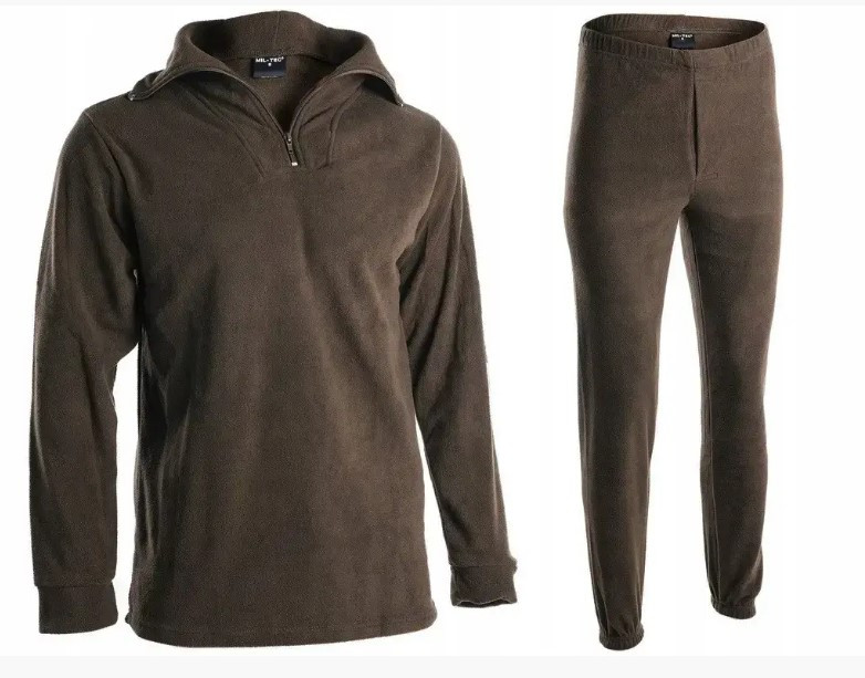 Термобілизна тактична на флісі Mil-Tec od Thermoflece undermoflece with zipper Олива 11220001 -S