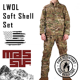 Вогнестійкій софтшелл комплект, Розмір: Large Long, FREE LWOL Soft Shell Set FR, MASSIF, Колір: MultiCam