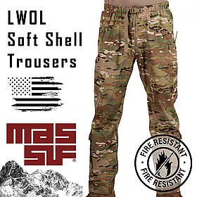 Вогнестійкі софтшелл штани, Розмір: Medium Regular, FREE LWOL Soft Shell Trousers FR, MASSIF, Колір: MultiCam