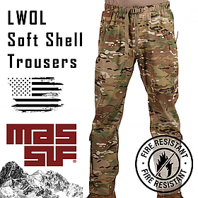 Вогнестійкі софтшелл штани, Розмір: Large Regular, FREE LWOL Soft Shell Trousers FR, MASSIF, Колір: MultiCam