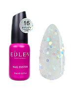 Жидкий гель для укрепления и моделирования ногтя Edlen Water Acrygel Glitter №16 с глитером, 9 мл