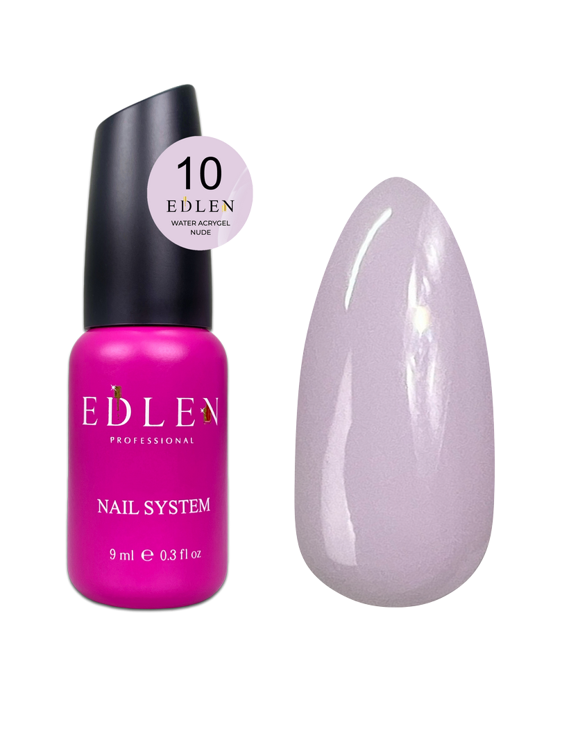 Рідкий гель для зміцнення та моделювання нігтя Edlen Water Acrygel Nude №10 coconut, 9 мл, фото 1