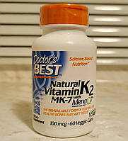 Doctor's Best Natural Vitamin K2 MK7 with MenaQ7 100 mcg 60 капсул витамины к2 мк7