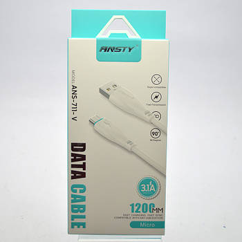 Кабель ANSTY ANS-711-V Micro USB 3.1A 1.2M Black