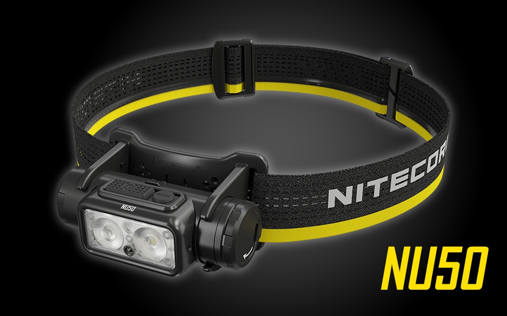 Налобний ліхтар NITECORE NU50 з червоним світлом (1400LM, 4000mAh, USB-C, 3 джерела світла, Індикація)