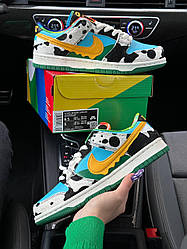 Жіночі кросівки Nike SB Dunk Low Ben & Jerry‘s Chunky Dunky (Блакитні) Взуття Найк СБ Данк Лоу шкіра текстиль демісезон