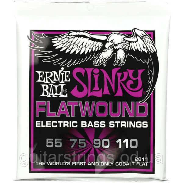 Струны Ernie Ball 2811 Cobalt Slinky Flatwound Bass 55-110