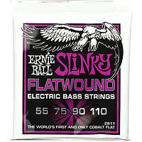 Струны Ernie Ball 2811 Cobalt Slinky Flatwound Bass 55-110